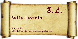 Balla Lavínia névjegykártya